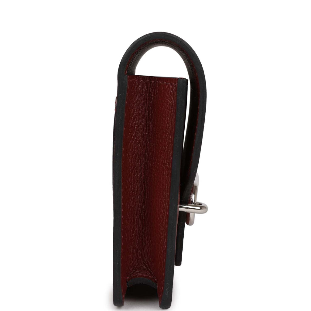 Hermes Roulis Slim Wallet Bi-Color Rouge H/Rose Azalee Evercolor Palladium Hardware