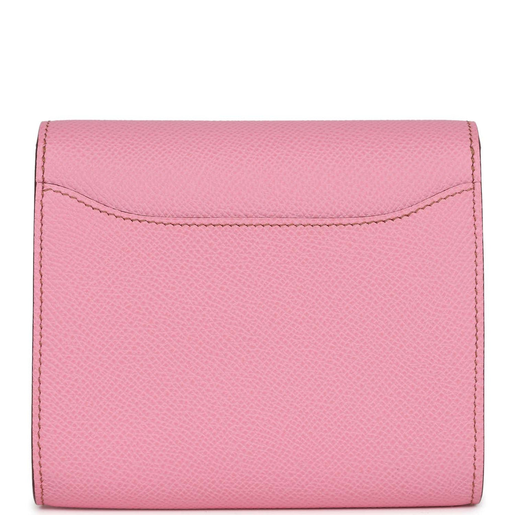 Hermes Constance Compact Wallet 5P Bubblegum Epsom Palladium Hardware