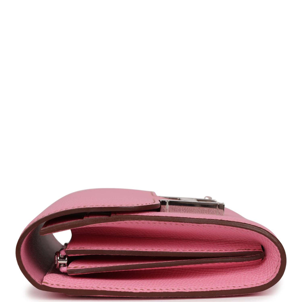 Hermes Constance Compact Wallet 5P Bubblegum Epsom Palladium Hardware