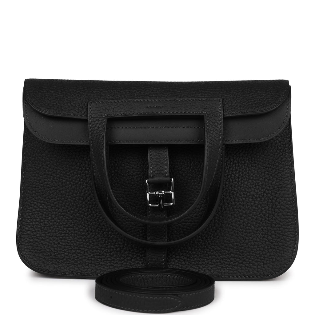 Hermes Halzan 25 Caban Clemence Palladium Hardware