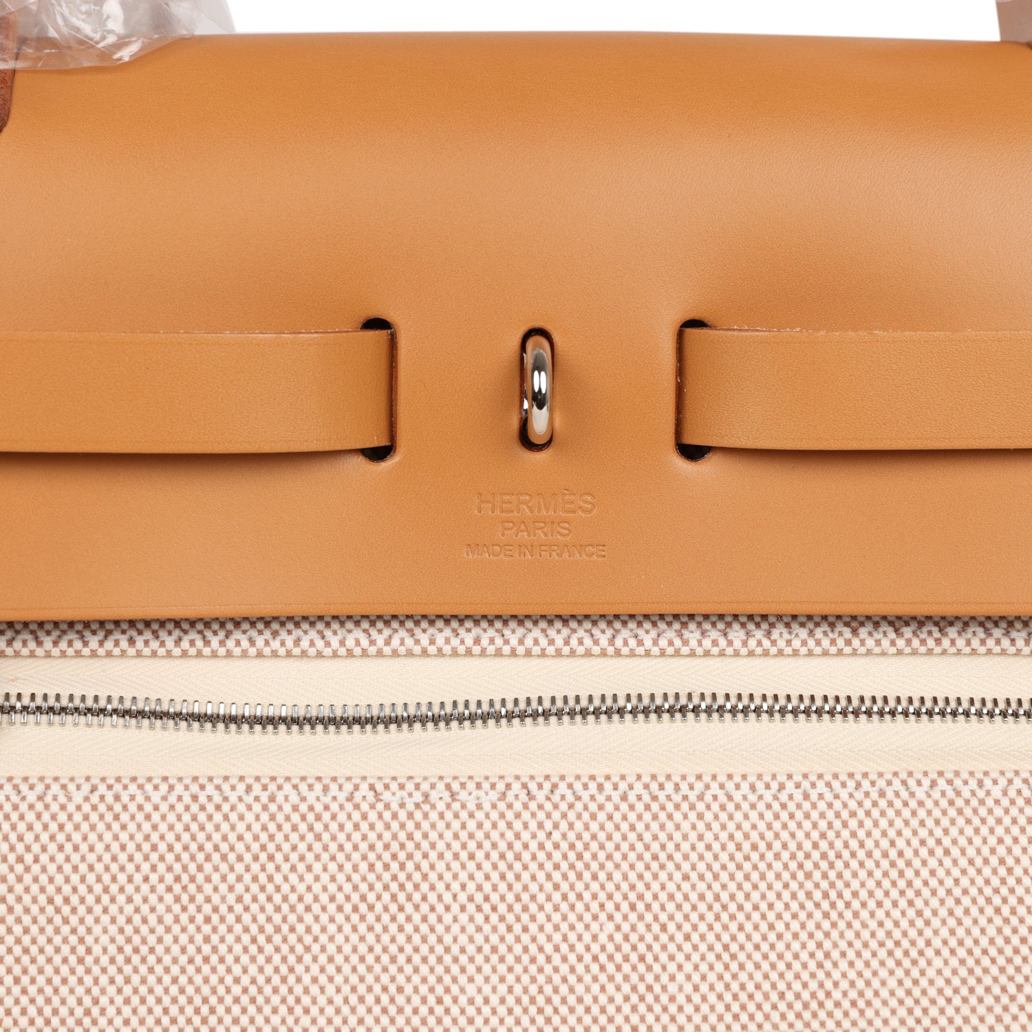 Hermes Herbag Zip PM 31 Brides de Gala Toile H Berline Natural Sable Palladium Hardware