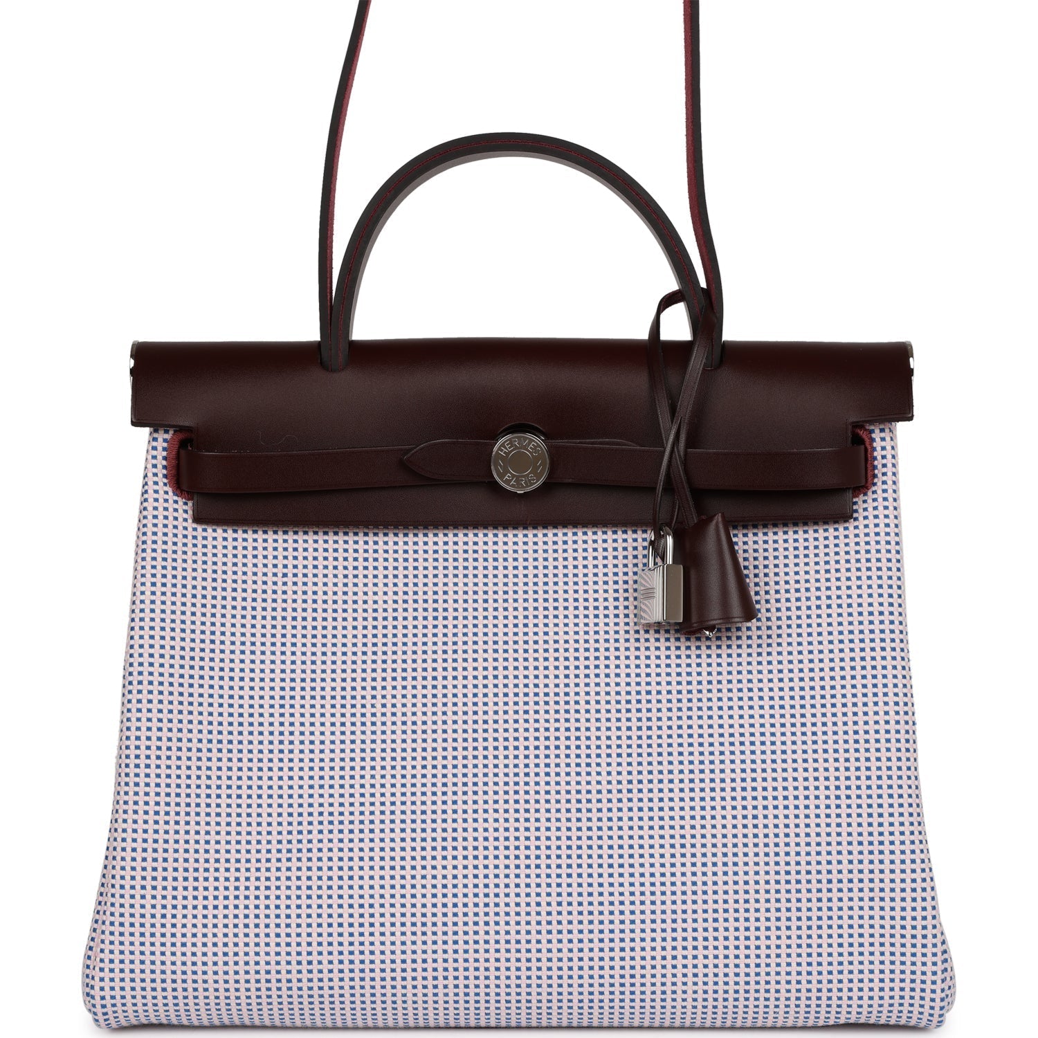 Hermes Herbag Zip Pm 31 Rouge Sellier Vache Hunter Mauve, Bleu Bill, Rouge Sellier, & Ecru Criss Viking Toile Palladium Hardware