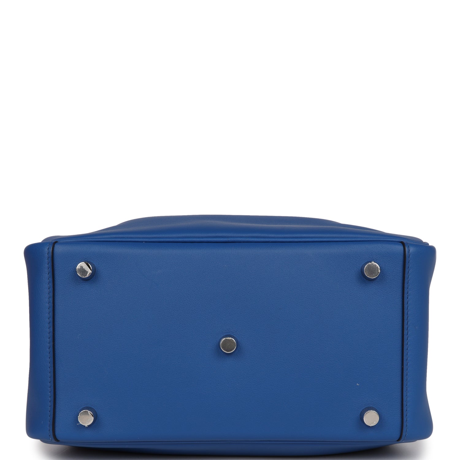 Pre-owned Hermes Lindy 26 Bleu France Verso Swift Palladium Hardware