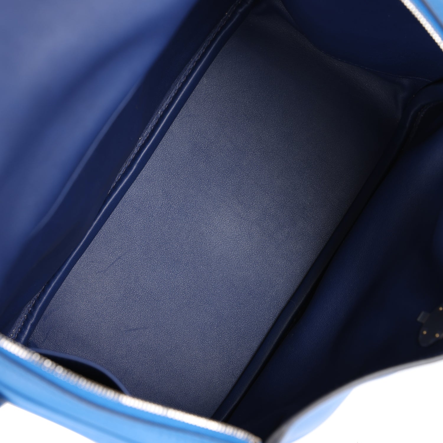 Pre-owned Hermes Lindy 26 Bleu France Verso Swift Palladium Hardware