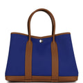 Hermes Garden Party 30  Bleu Electric Toile and Alezan Negonda Palladium Hardware