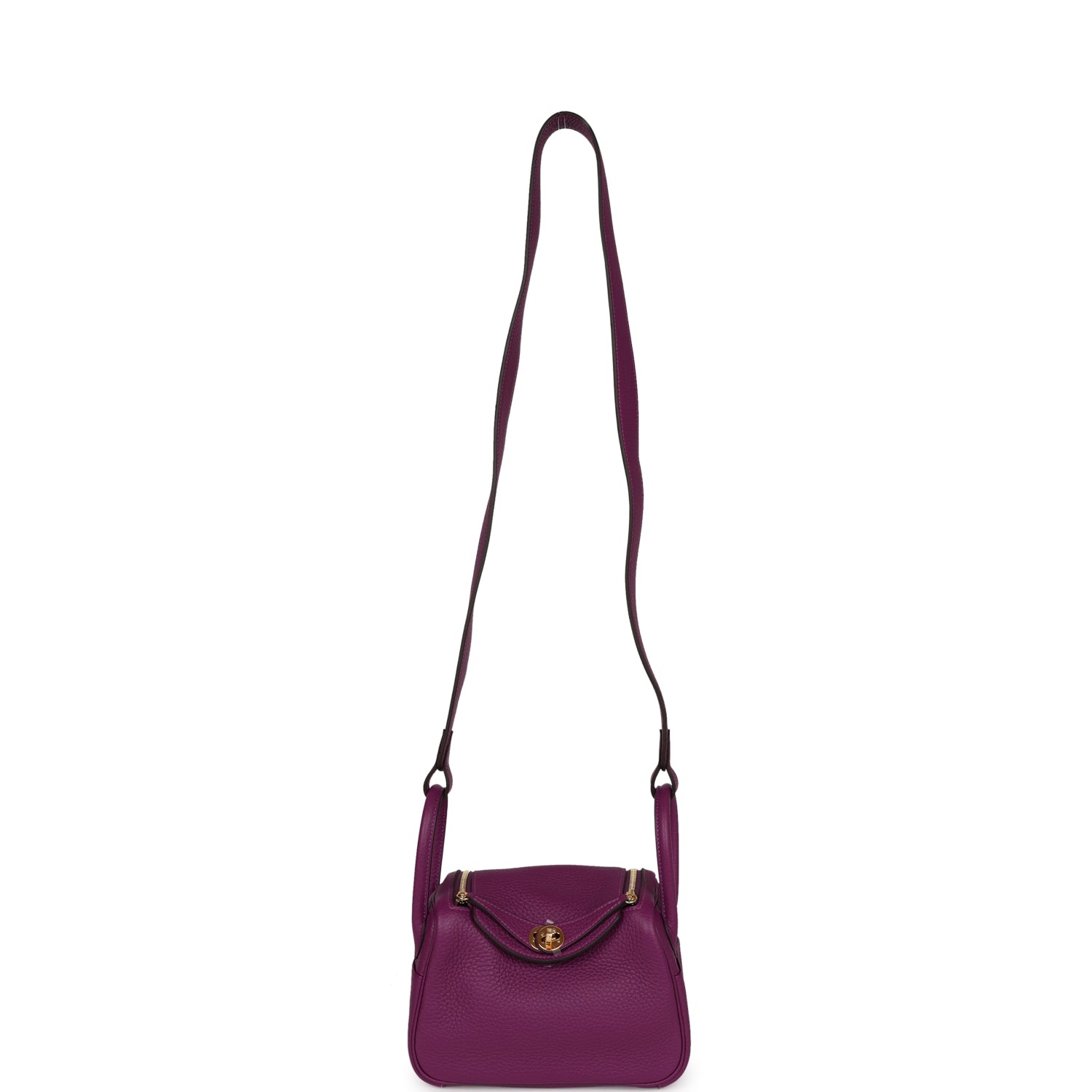 Hermes Mini Lindy Anemone Clemence Gold Hardware