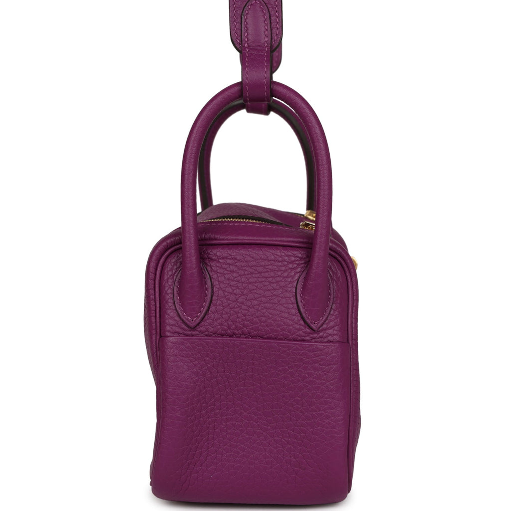 Hermes Mini Lindy Anemone Clemence Gold Hardware