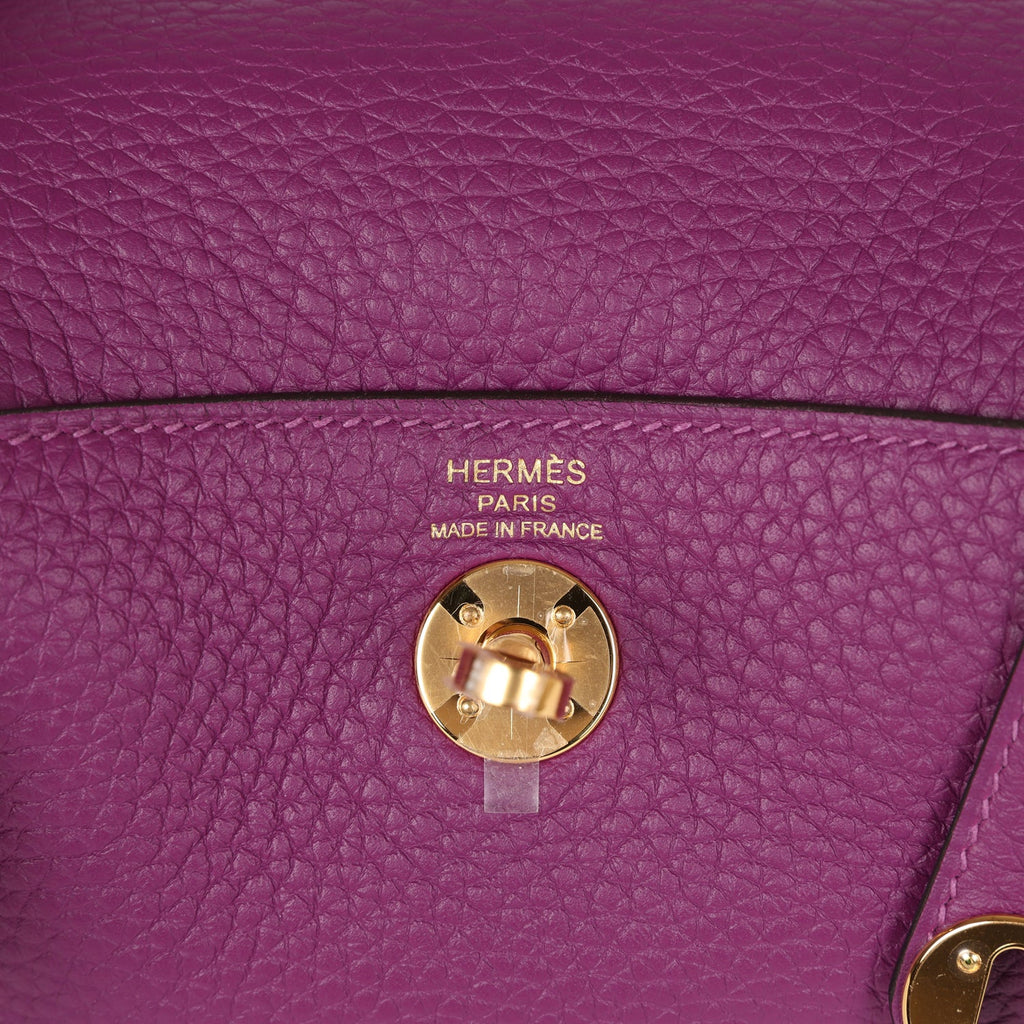Hermes Mini Lindy Anemone Clemence Gold Hardware