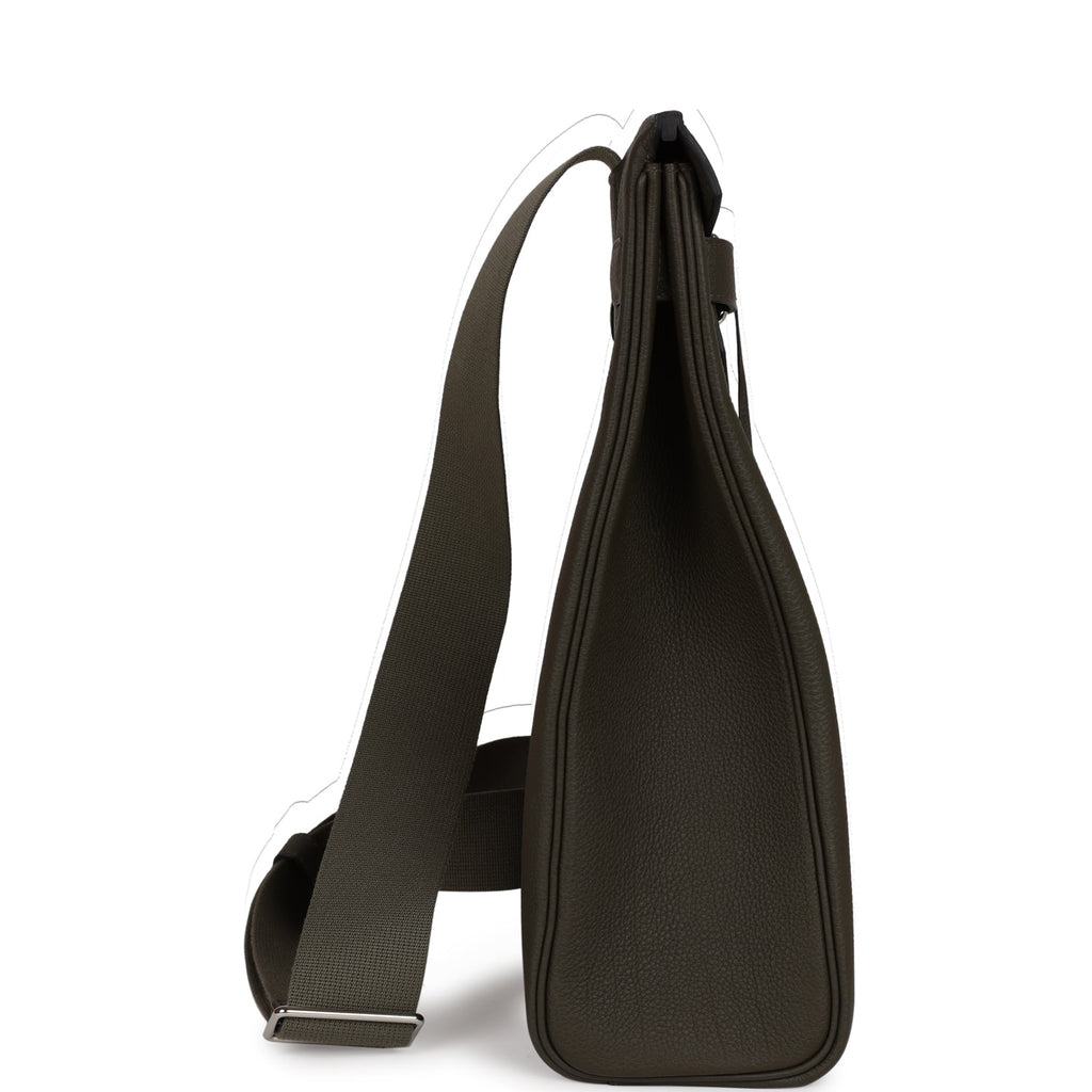 Hermes Hac A Dos GM Backpack Vert De Gris Togo Palladium Hardware