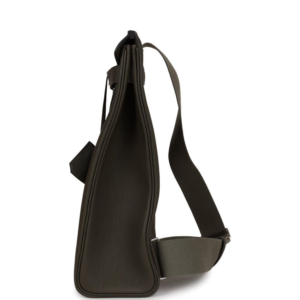 Hermes Hac A Dos GM Backpack Vert De Gris Togo Palladium Hardware