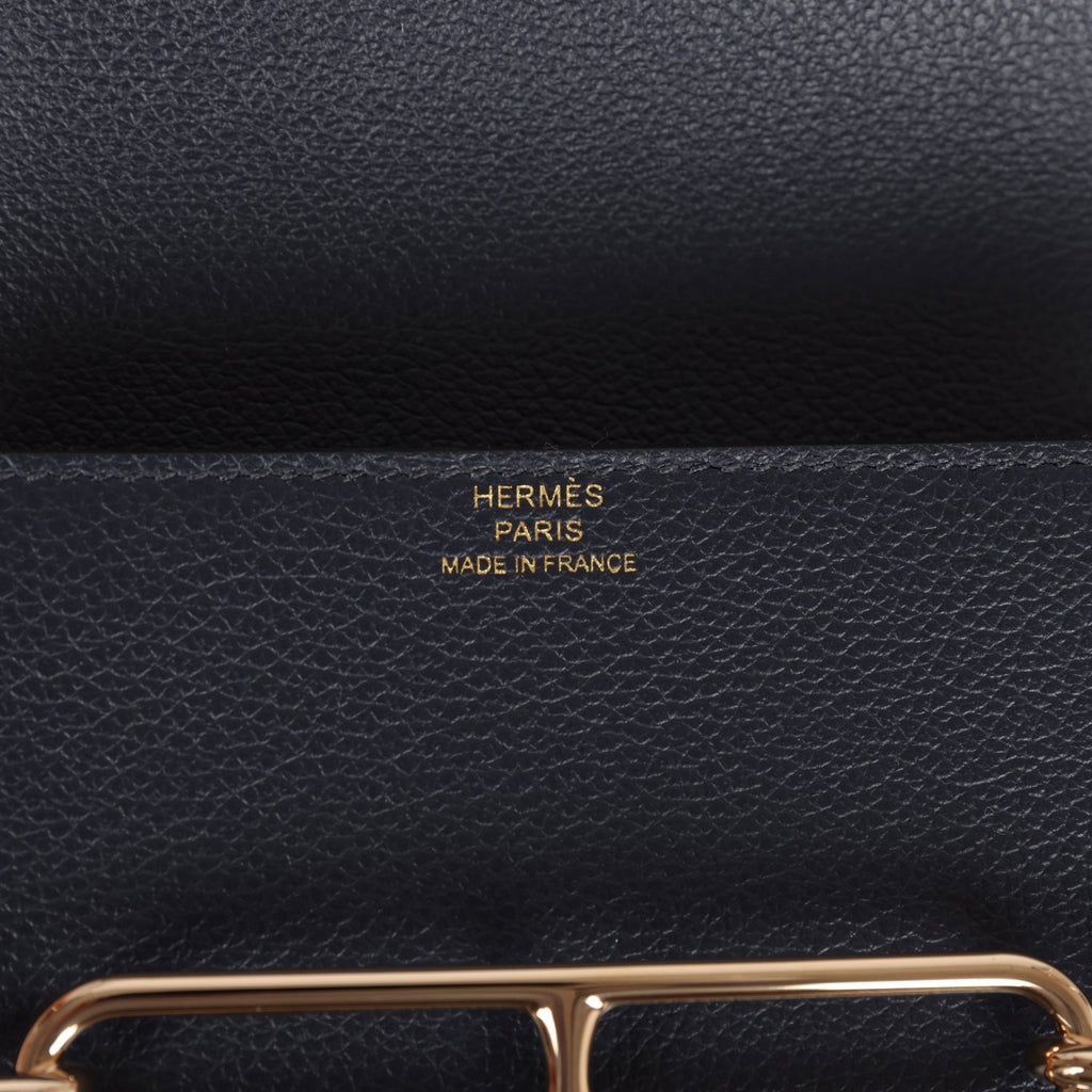 Hermes Roulis Slim Wallet Bleu Nuit Evercolor Permabrass Hardware