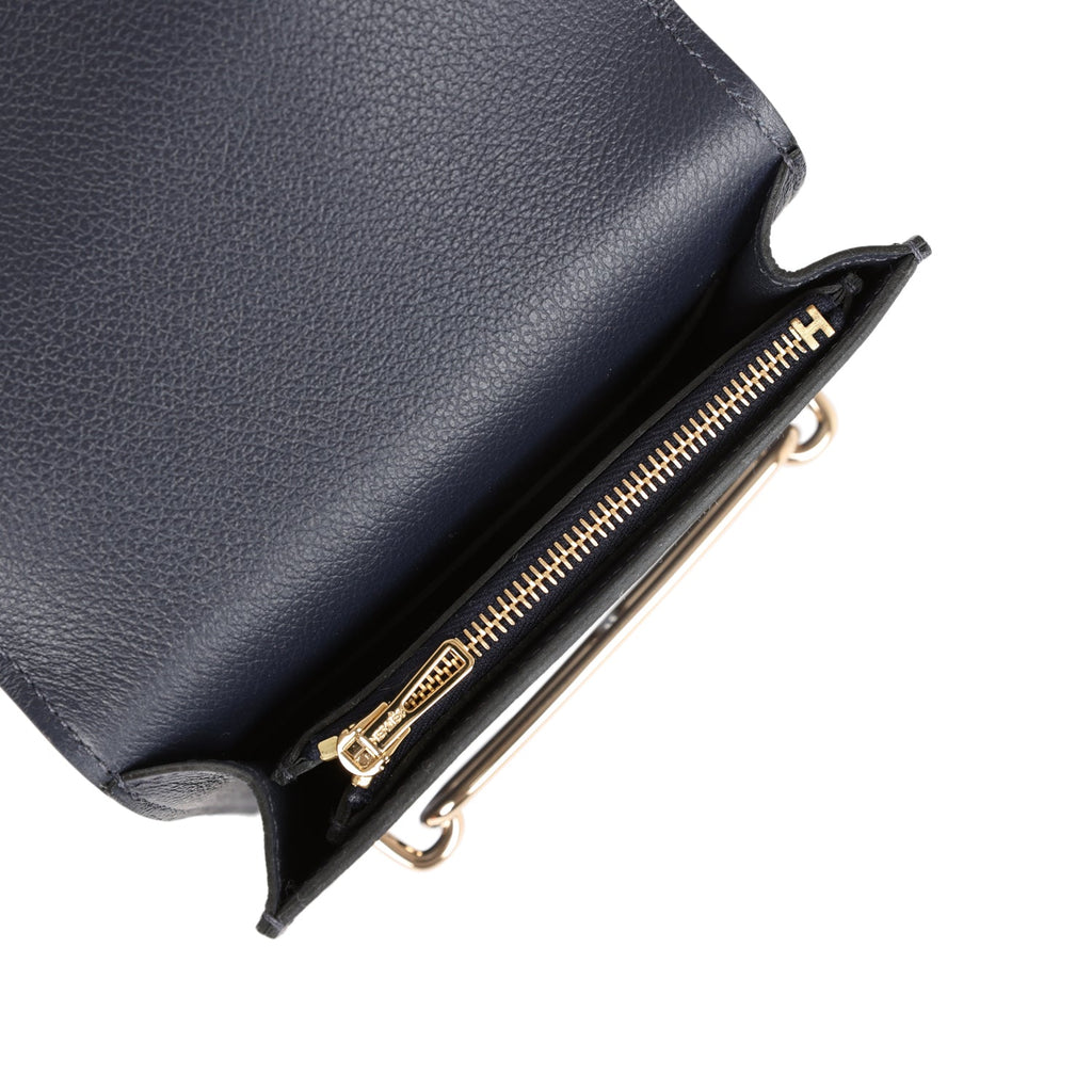 Hermes Roulis Slim Wallet Bleu Nuit Evercolor Permabrass Hardware