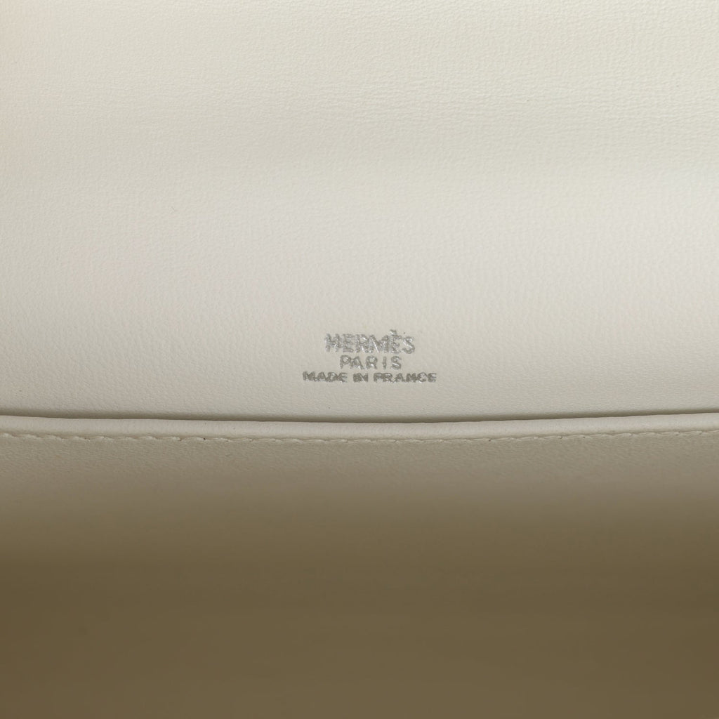 Vintage Hermes Kelly Pochette Silver Metallic Chevre Palladium Hardware