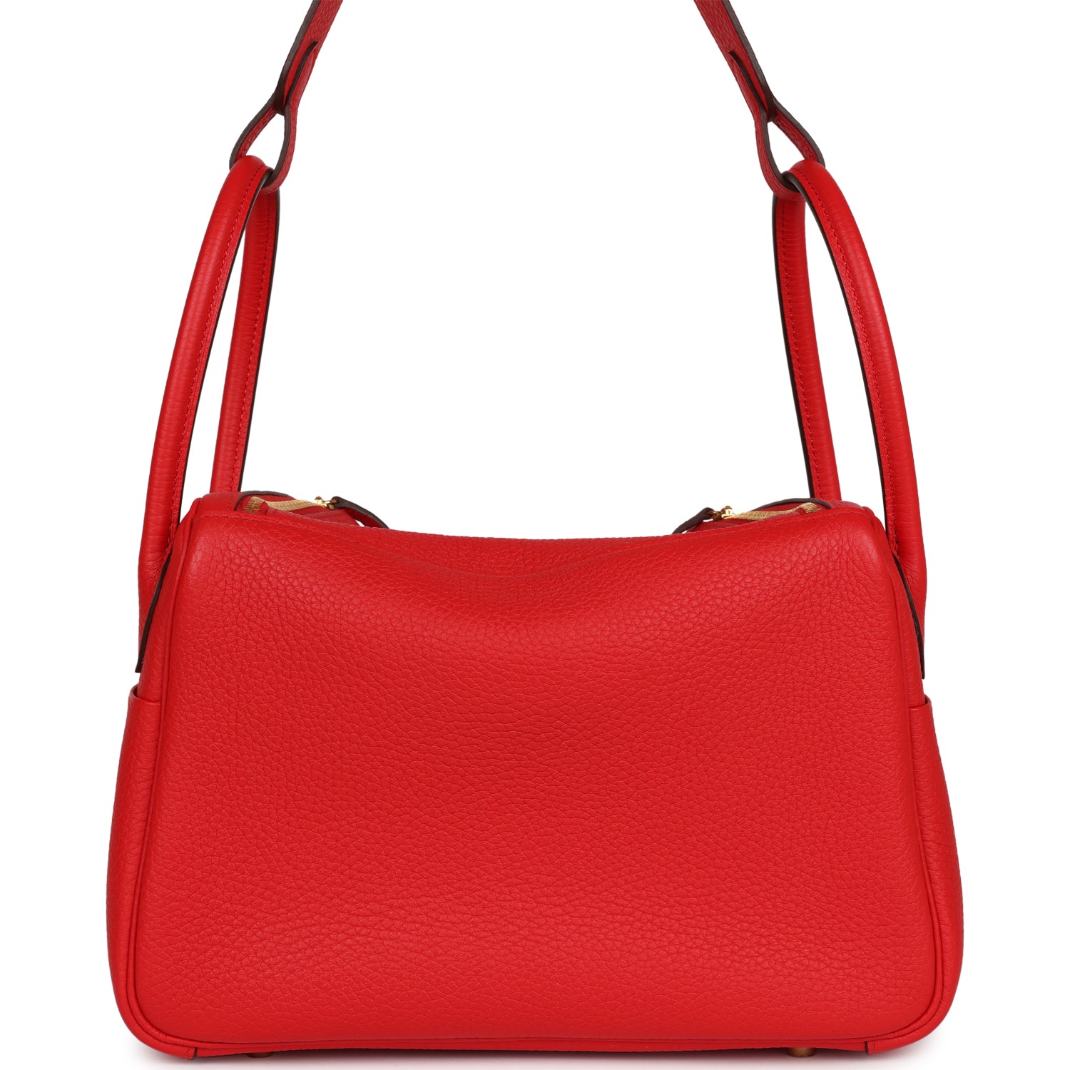 Pre-owned Hermes Lindy 26 Rouge De Coeur Clemence Gold Hardware