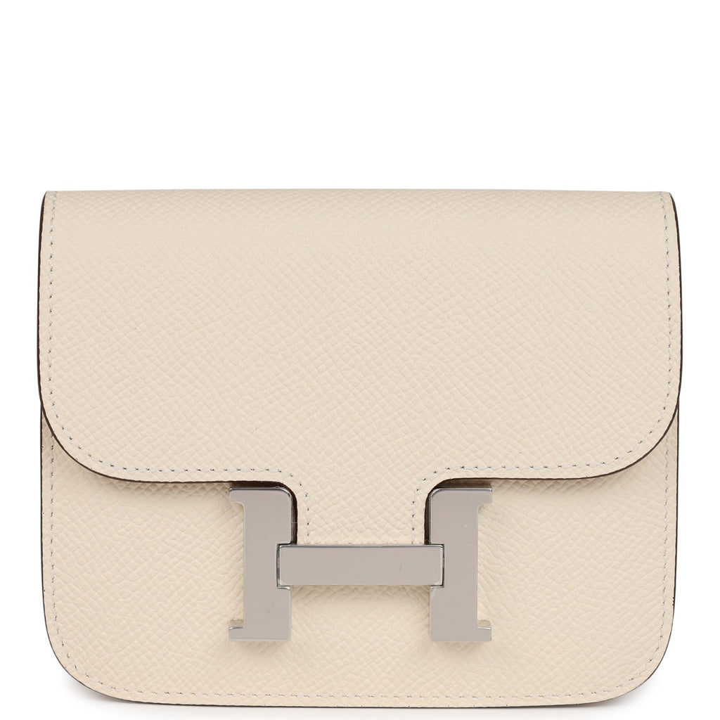 Hermes Constance Slim Wallet Nata Epsom Palladium Hardware