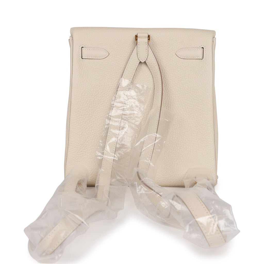 Hermes Kelly Ado II Backpack Craie Clemence Gold Hardware
