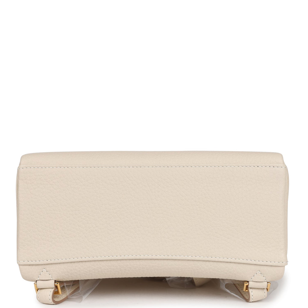 Hermes Kelly Ado II Backpack Craie Clemence Gold Hardware