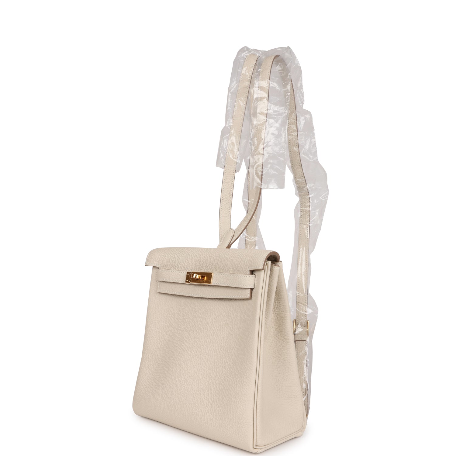 Hermes Kelly Ado II Backpack Craie Clemence Gold Hardware