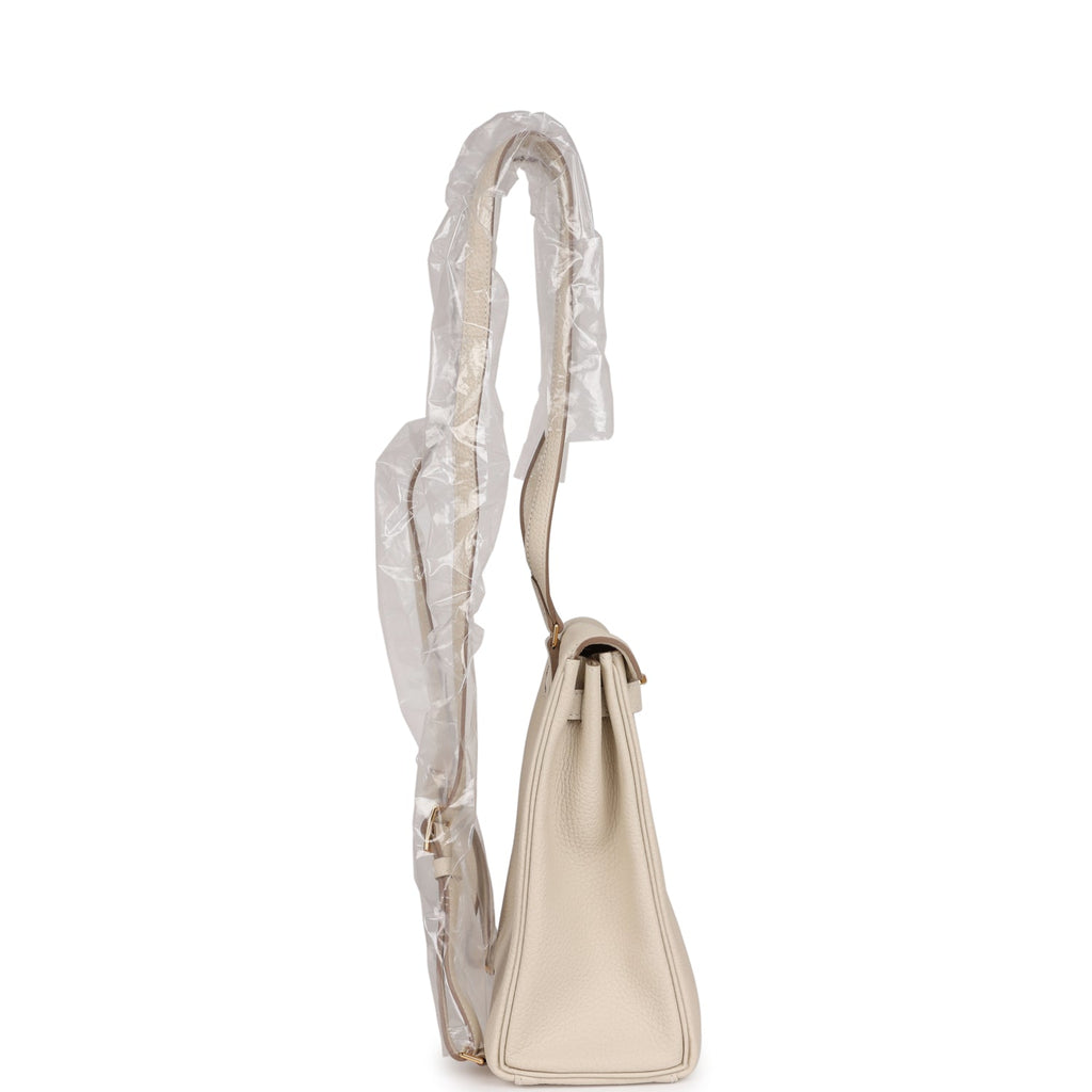 Hermes Kelly Ado II Backpack Craie Clemence Gold Hardware