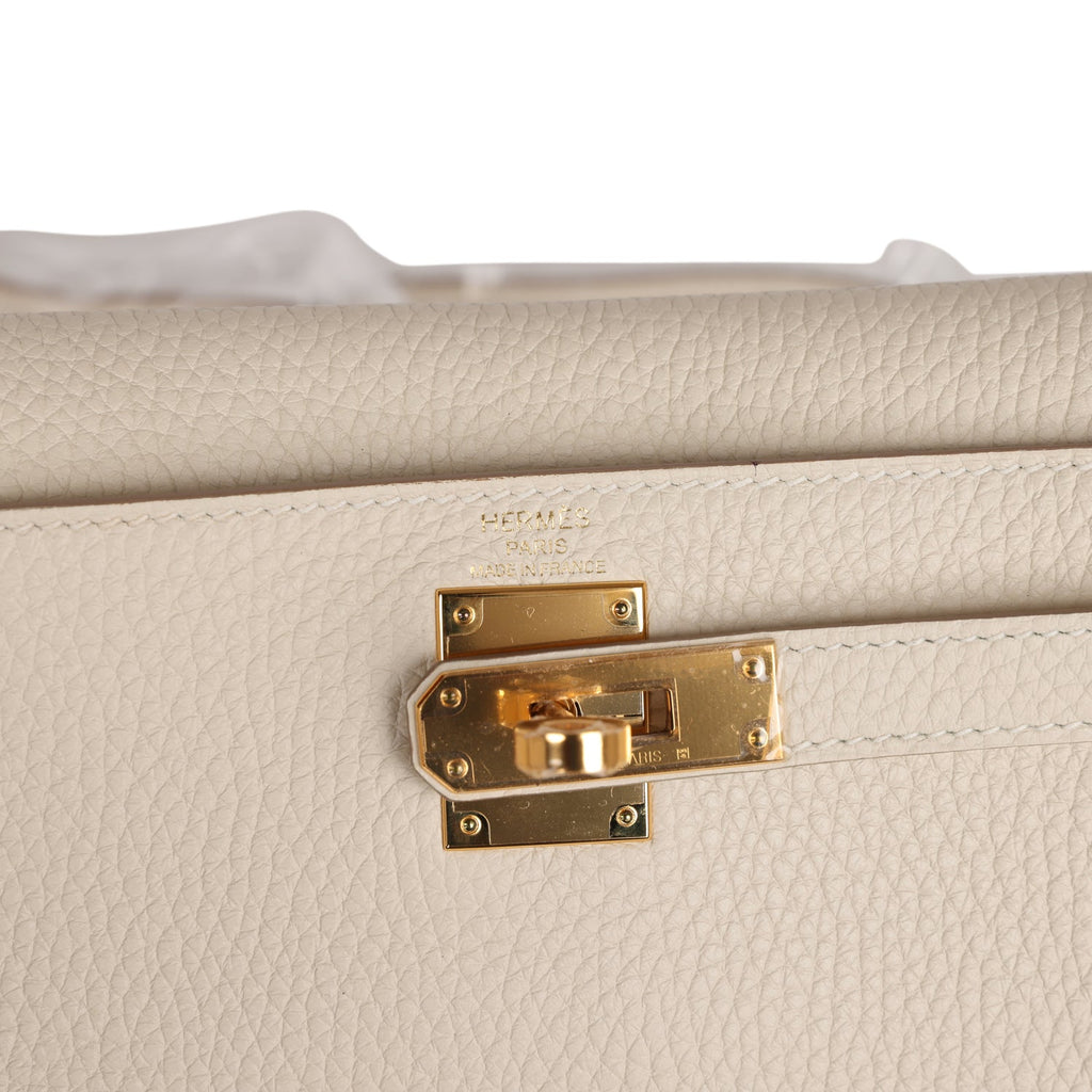 Hermes Kelly Ado II Backpack Craie Clemence Gold Hardware