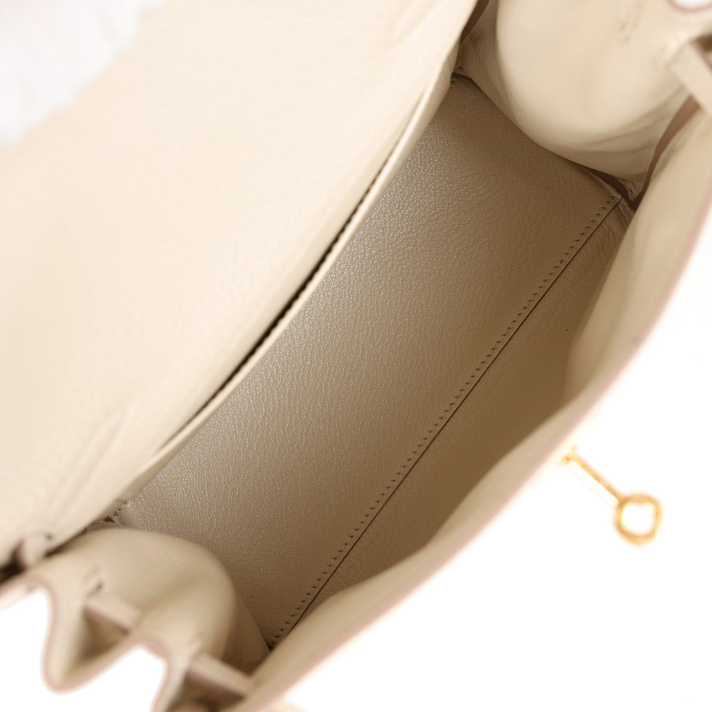 Hermes Kelly Ado II Backpack Craie Clemence Gold Hardware