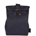 Pre-owned Hermes Hac A Dos GM Backpack Bleu Nuit Togo Palladium Hardware