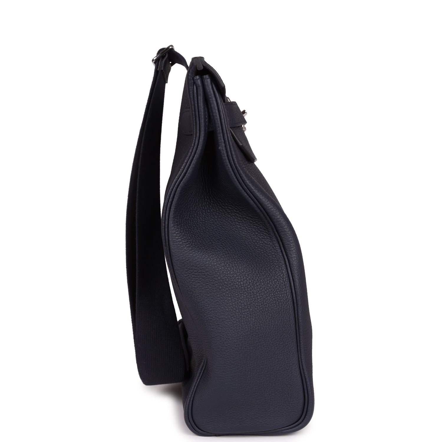 Pre-owned Hermes Hac A Dos GM Backpack Bleu Nuit Togo Palladium Hardware