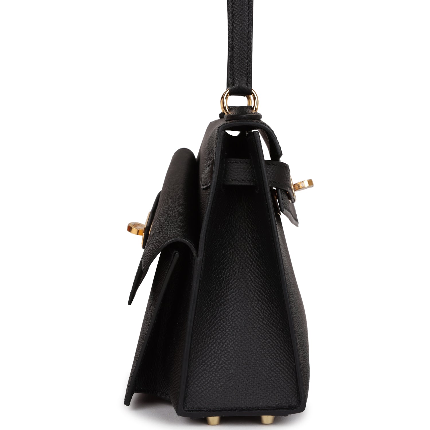Hermes Kelly Sellier en Desordre 20 Black Epsom Gold Hardware