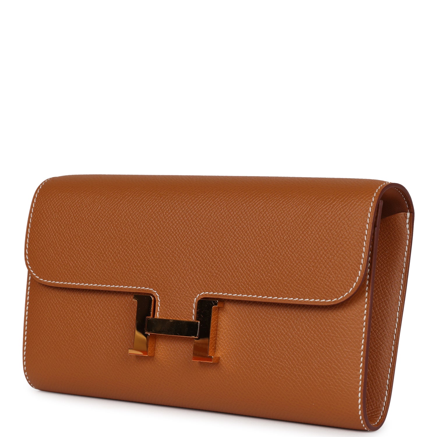 Pre-owned Hermes Constance Wallet To Go Gold Epsom Gold Hardware