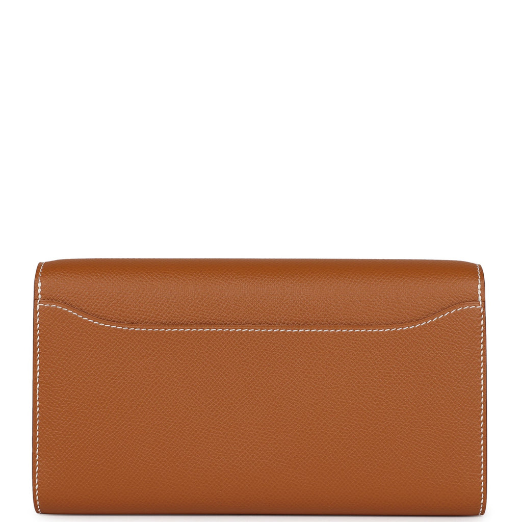 Pre-owned Hermes Constance Wallet To Go Gold Epsom Gold Hardware