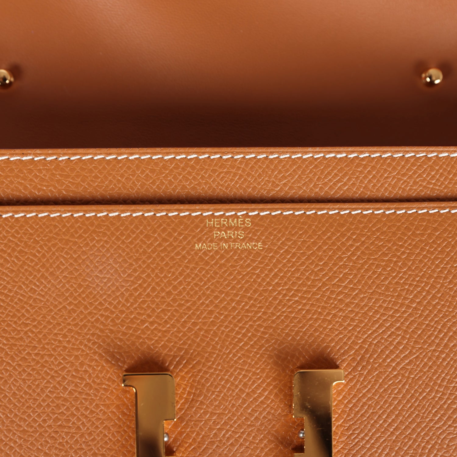 Pre-owned Hermes Constance Wallet To Go Gold Epsom Gold Hardware
