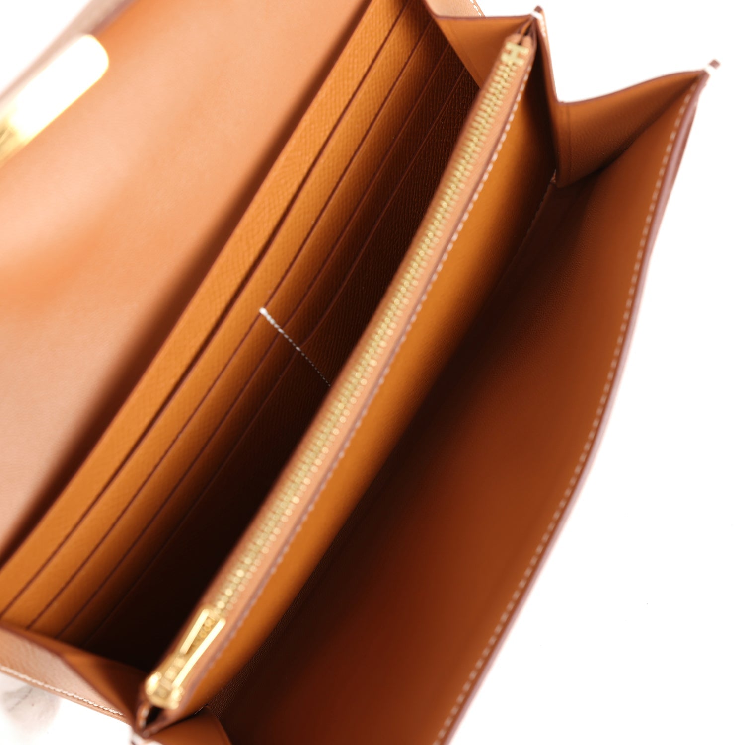 Pre-owned Hermes Constance Wallet To Go Gold Epsom Gold Hardware