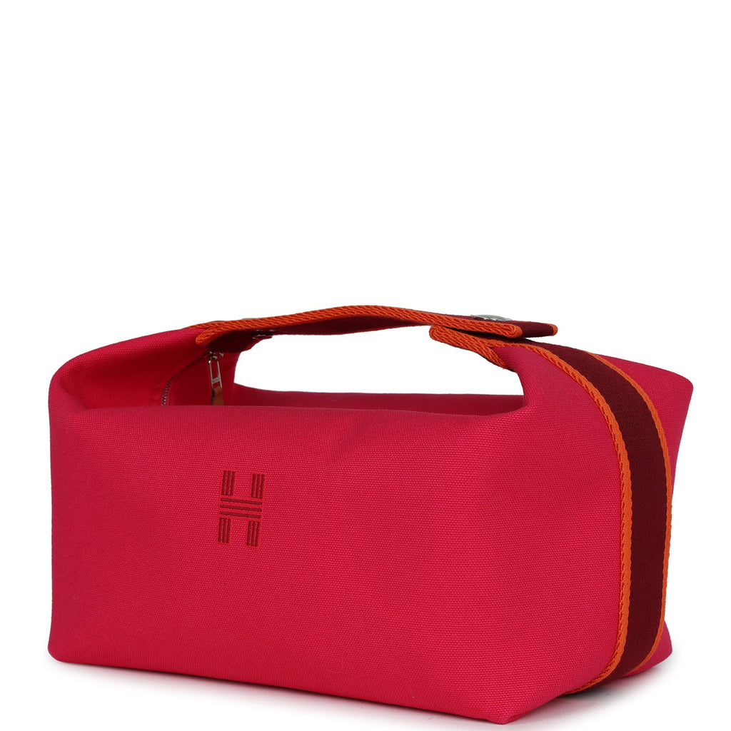 Hermes Bride-A-Brac GM Hibiscus Canvas Palladium Hardware