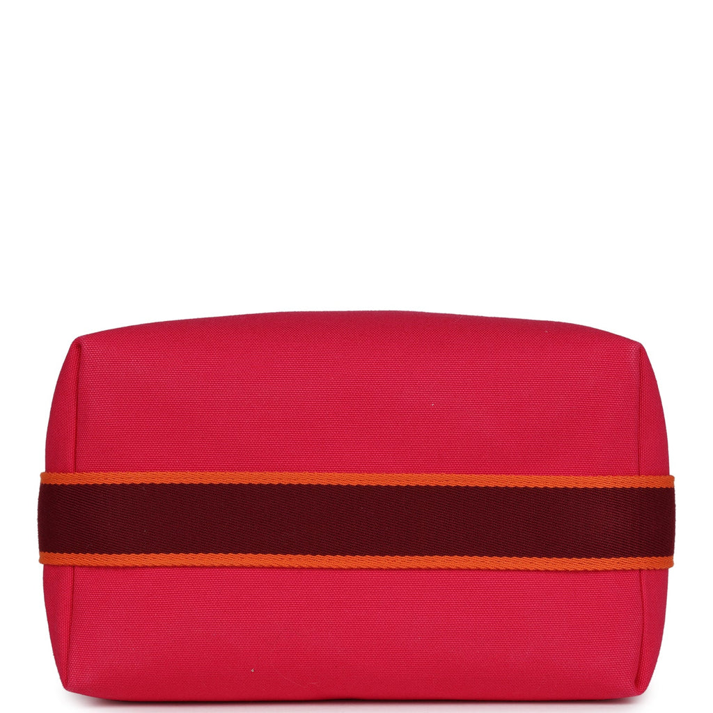 Hermes Bride-A-Brac GM Hibiscus Canvas Palladium Hardware