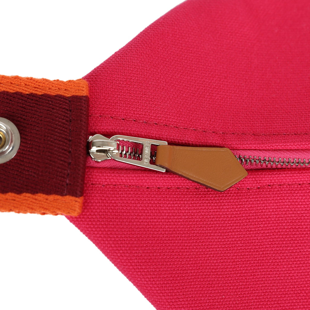 Hermes Bride-A-Brac GM Hibiscus Canvas Palladium Hardware