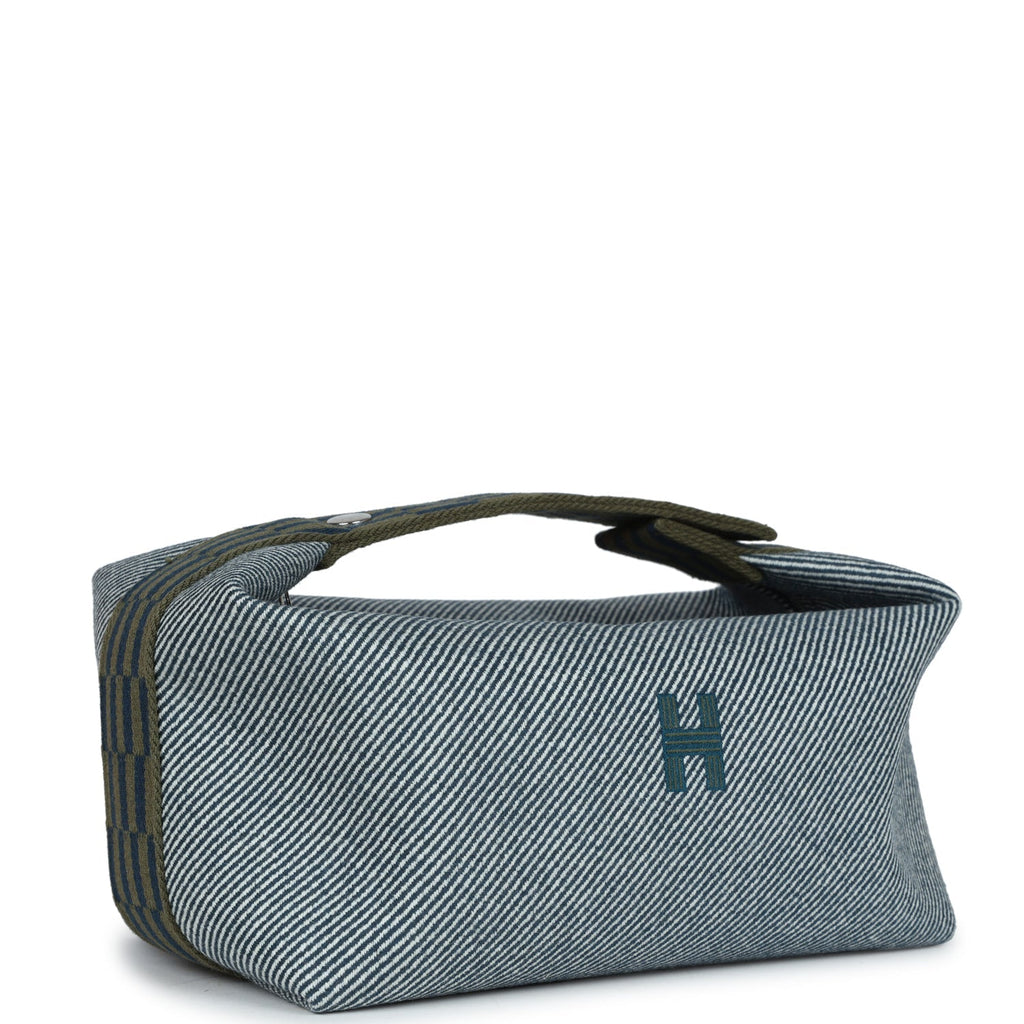 Hermes Bride-A-Brac GM Bleu Abysse Natte Canvas Palladium Hardware
