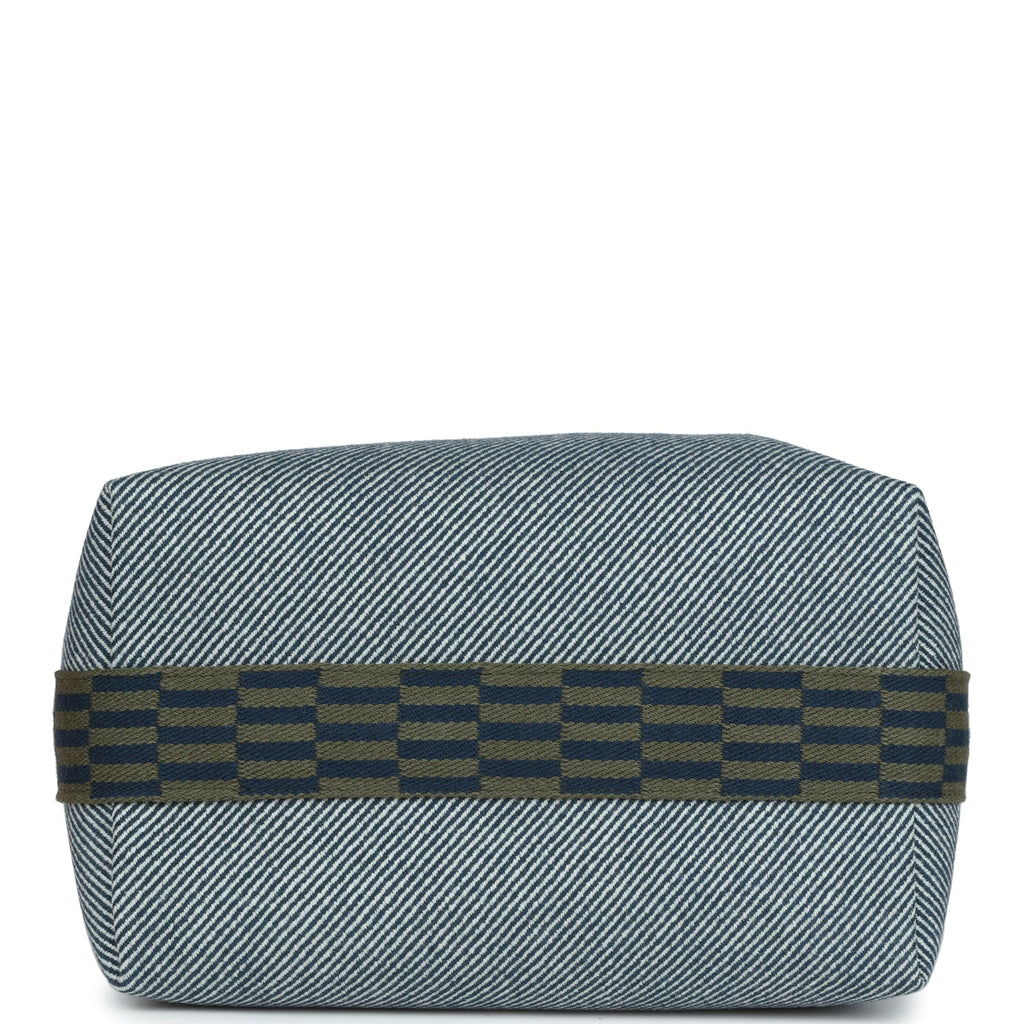 Hermes Bride-A-Brac GM Bleu Abysse Natte Canvas Palladium Hardware