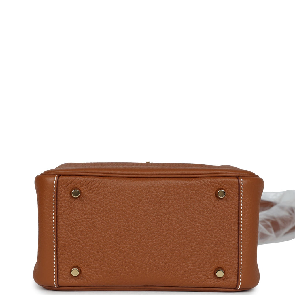 Hermes Mini Lindy Gold Clemence Gold Hardware