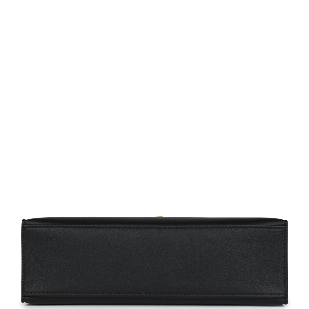 Hermes Kelly Pochette Black Swift Gold Hardware