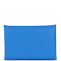 Hermes Calvi Card Holder Bleu Hydra Chevre Palladium Hardware