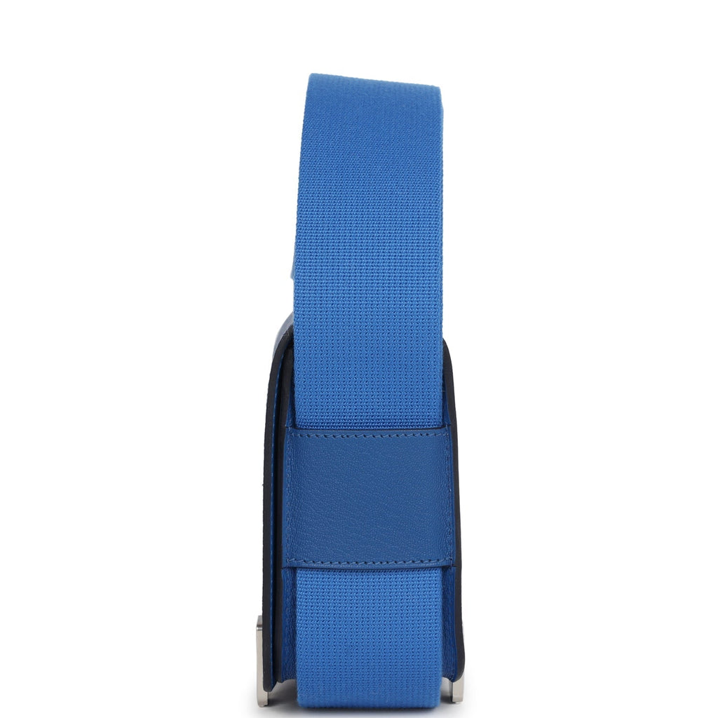 Hermes Geta Bag Bleu France Chevre Palladium Hardware