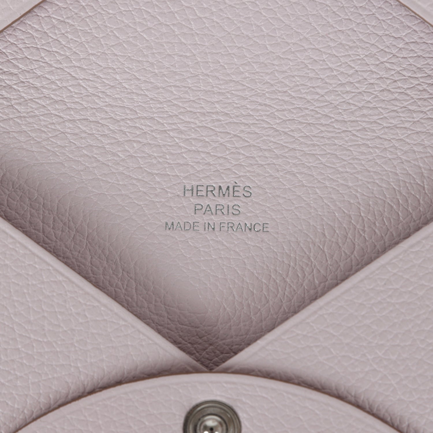 Hermes Calvi Card Holder Mauve Pale Evercolor Palladium Hardware