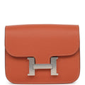 Hermes Constance Slim Wallet Brique Evercolor Palladium Hardware