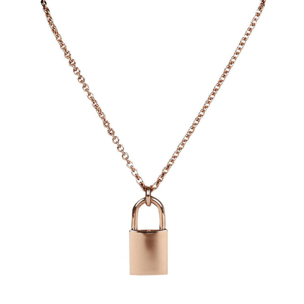 Hermes 18k Rose Gold Amulettes Cadenas Pendant Necklace