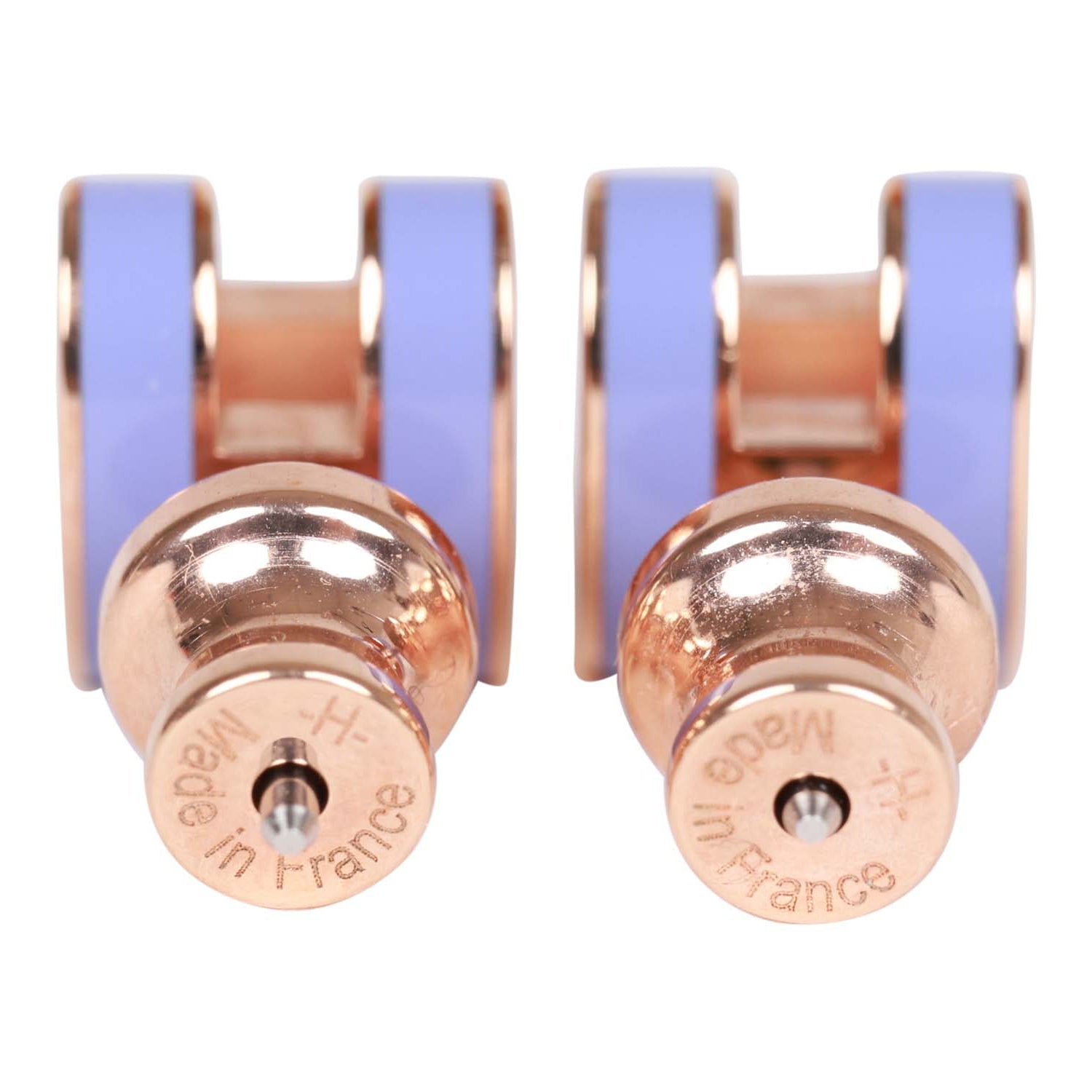 Hermes Lilac Enamel Mini Pop H Earrings RGHW