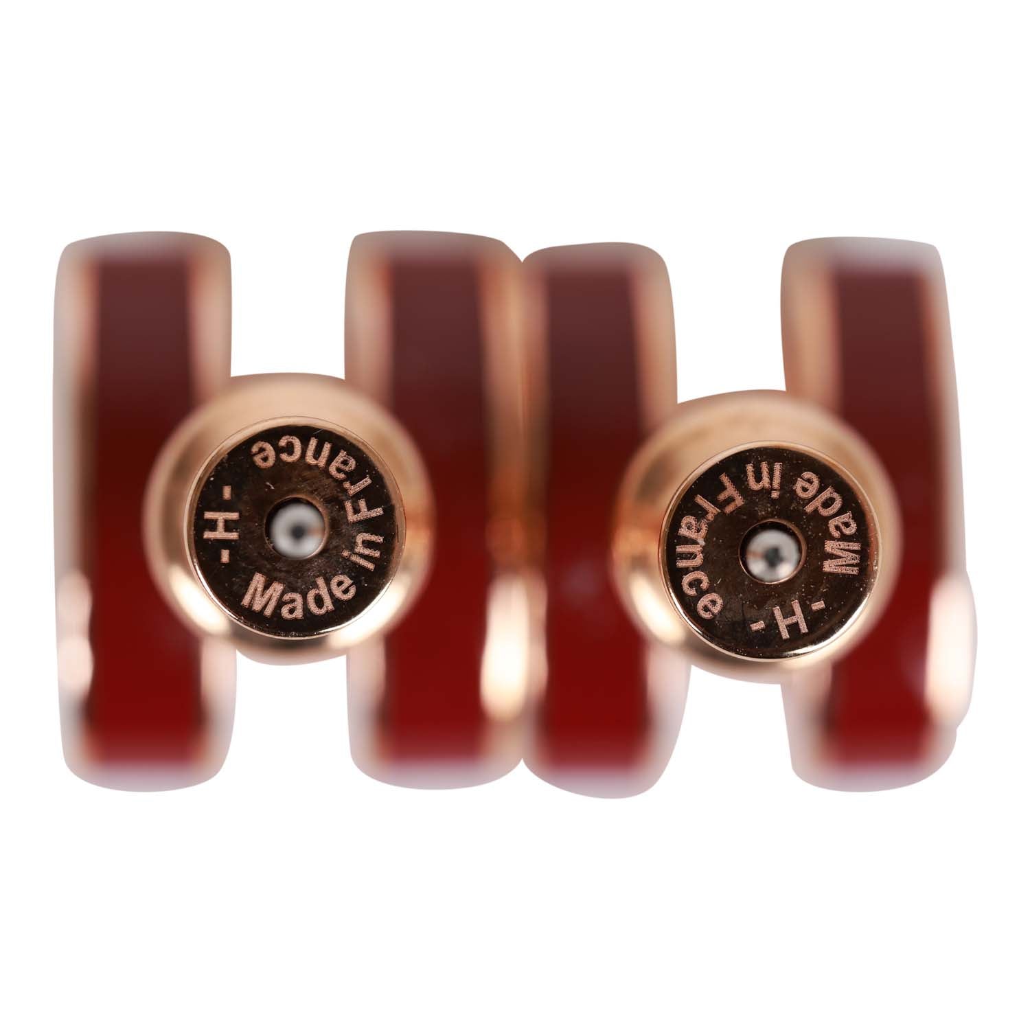 Hermes Red Enamel Mini Pop H Earrings RGHW