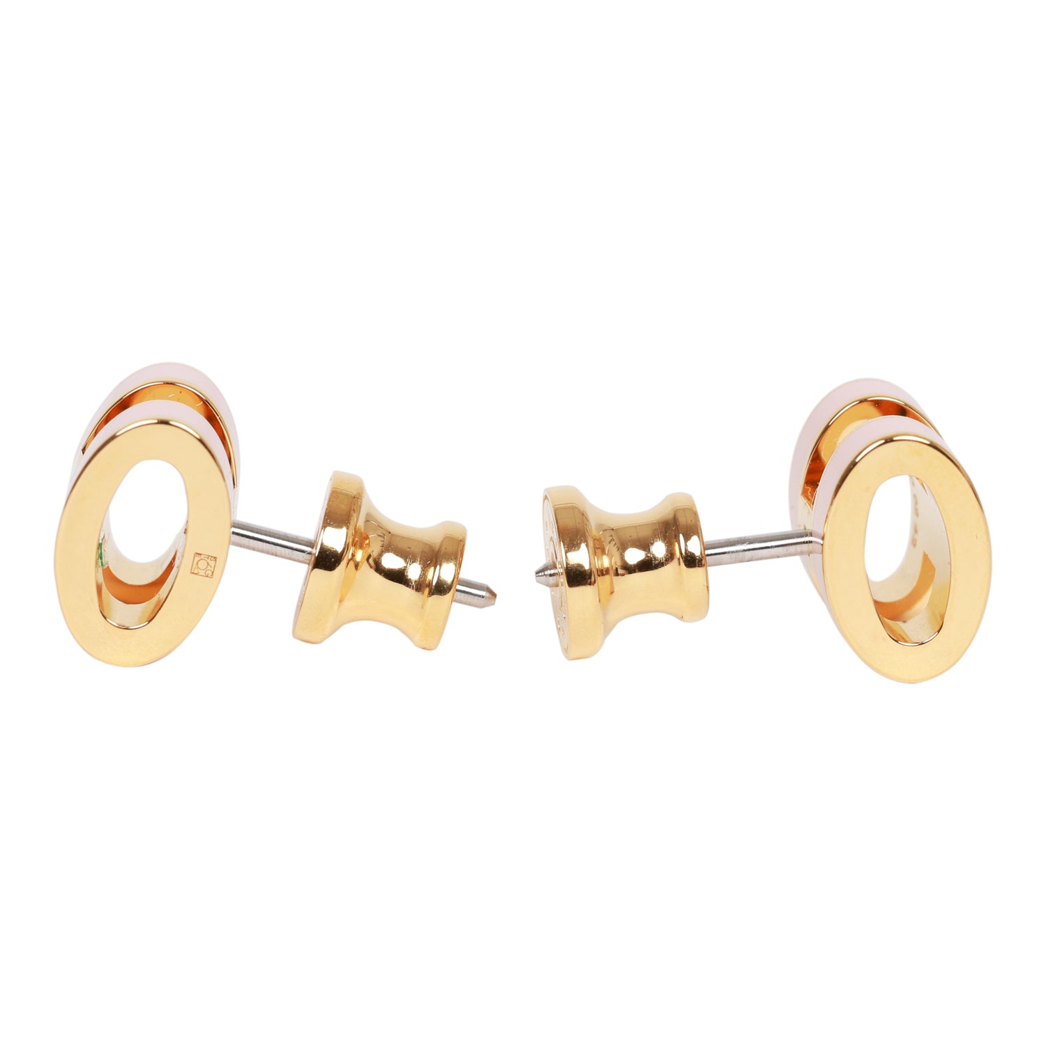 Hermes Rose Dragee Enamel Mini Pop H Earrings RGHW