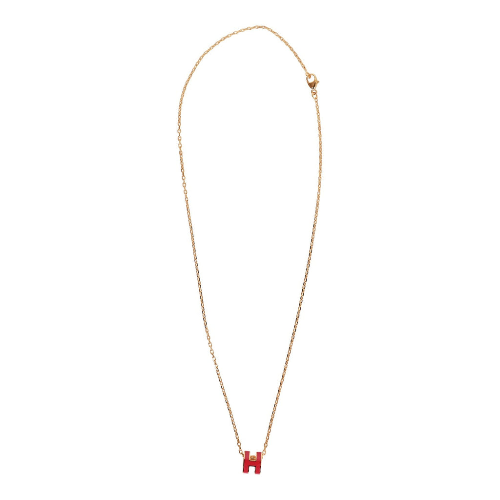 Hermes Rose Extreme Mini Pop H Pendant Necklace