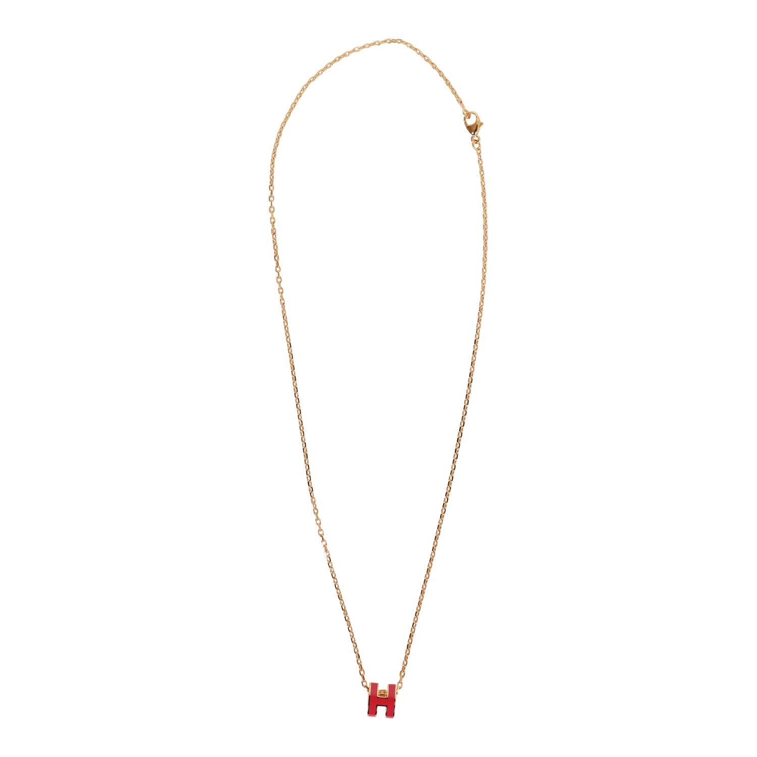 Hermes Rose Extreme Mini Pop H Pendant Necklace