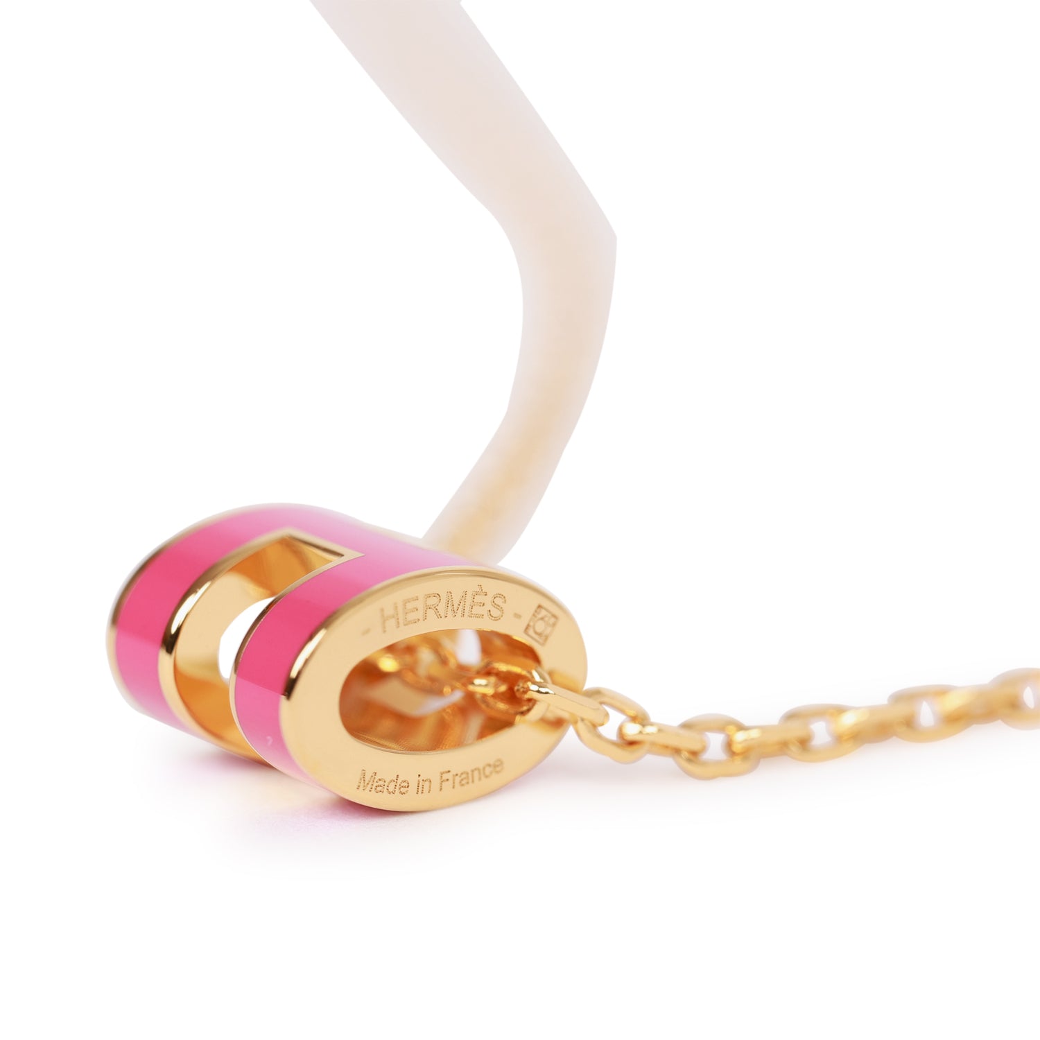 Hermes Rose Extreme Mini Pop H Pendant Necklace